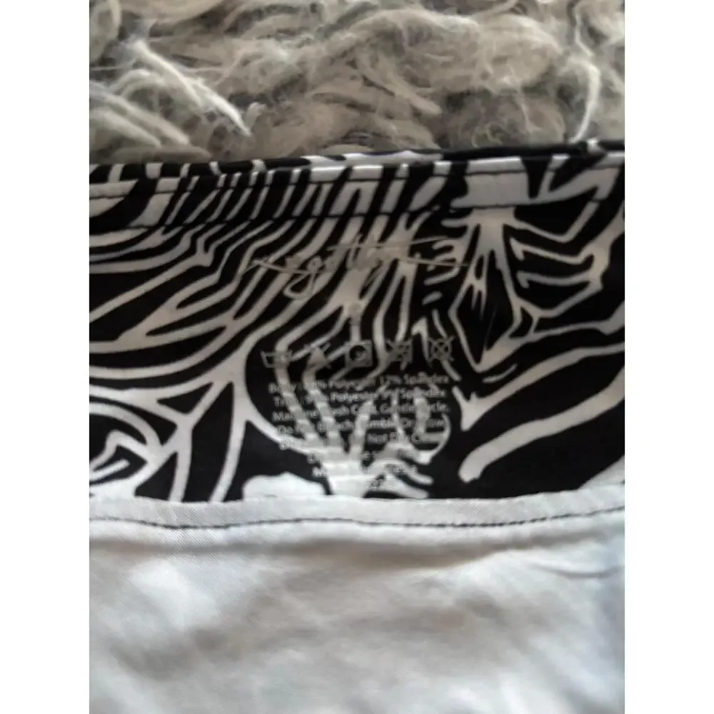 Forgotten 3 Black White Zebra Print Ruffle Hem Mini‎ Skirt Women's NWOT SZ S